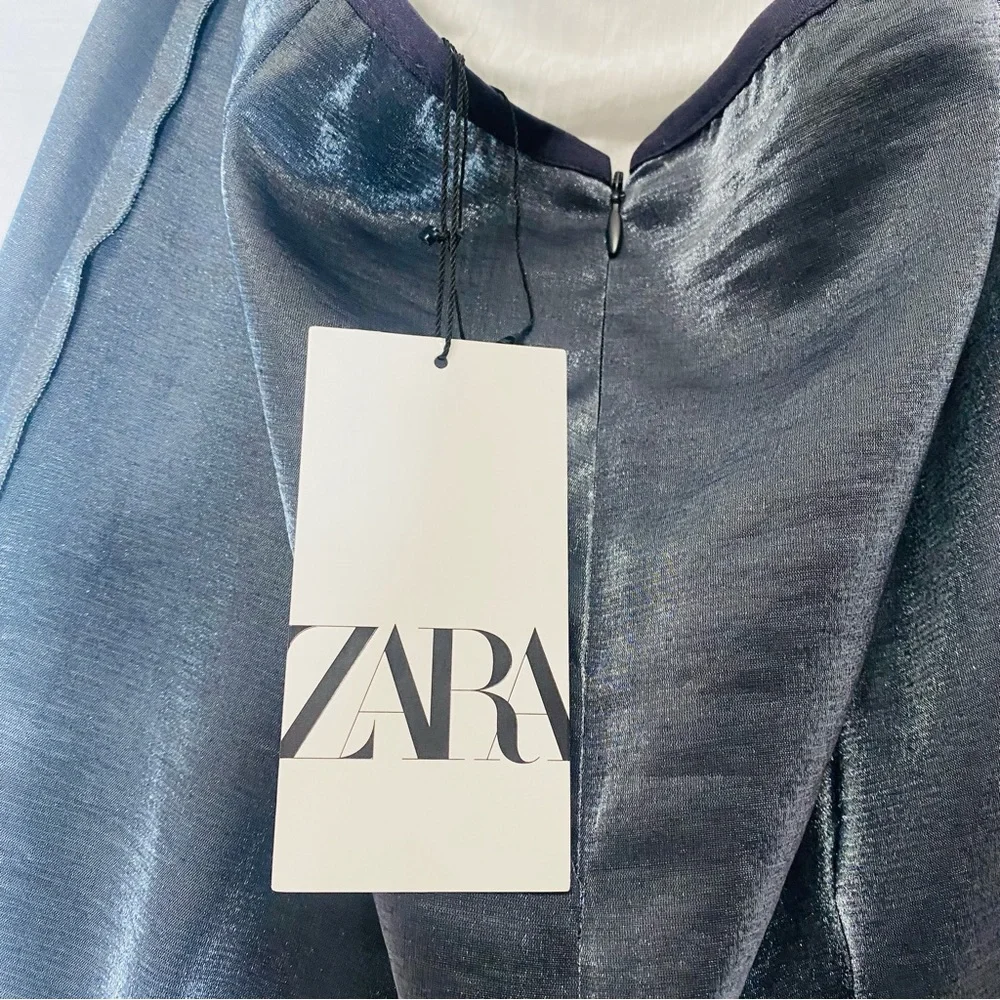 Zara Metallic Pencil Skirt Blogger Favorite Size M - Picture 7 of 14